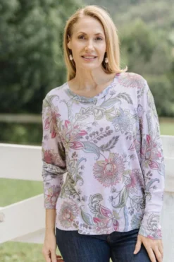 MOS Clothing Shop 28 Goondiwindi Cotton Paisley Top In Pink