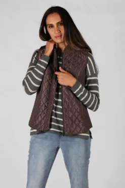 Quilted Vest By Jump In Mocha