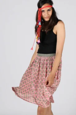 Pink Silk Gajari Skirt By Anupamaa