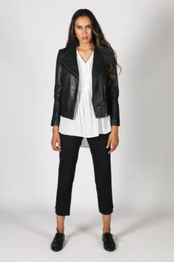 Zip Front Jacket By Jump In Black