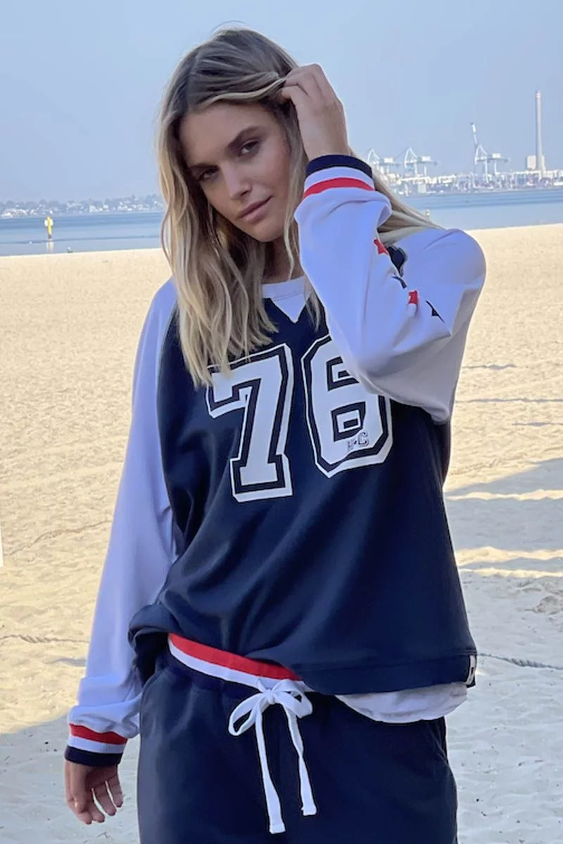 Hammill & Co Retro 76 Sweat In Navy 5 Hammill & Co Retro 76 Sweat In Navy - Image 3