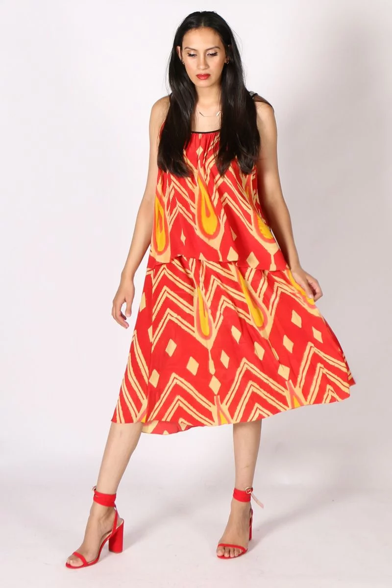 Teardrop Skirt By Anupamaa In Red 5 Teardrop Skirt By Anupamaa In Red - Image 3