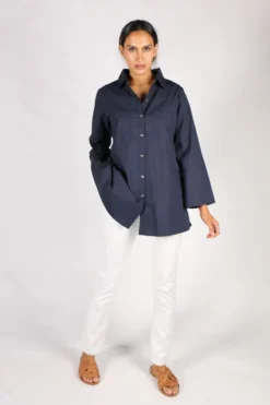 Harvey Shirt By Bagruu In Navy 8 Harvey Shirt By Bagruu In Navy -MOS Clothing Shop bagruu harvey shirt navy 1