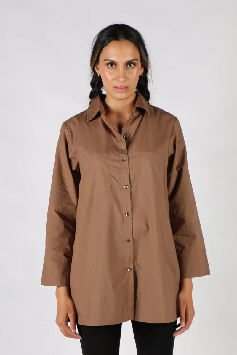 Harvey Shirt By Bagruu In Teak 4 Harvey Shirt By Bagruu In Teak - Image 2