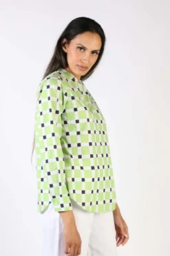 Bagruu Rathore Check Shirt In Lime 8 Bagruu Rathore Check Shirt In Lime -MOS Clothing Shop bagruu ratheor chirt cbg lime 11