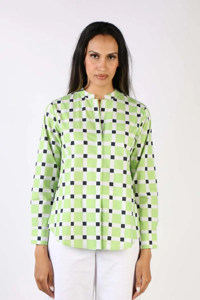 Bagruu Rathore Check Shirt In Lime 3 Bagruu Rathore Check Shirt In Lime