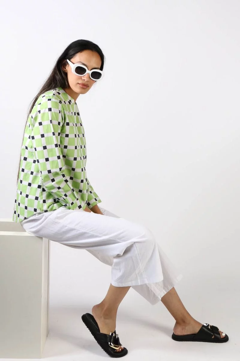 Bagruu Rathore Check Shirt In Lime 4 Bagruu Rathore Check Shirt In Lime - Image 2
