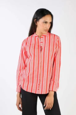 Bagruu Rathore Candy Stripe Shirt In Red 9 Bagruu Rathore Candy Stripe Shirt In Red -MOS Clothing Shop bagruu ratheor shirt mr stripe 15
