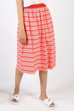Bagruu Saki Candy Stripe Skirt In Red