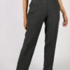 Blueberry Straight Leg Linen Pant In Anthracite -MOS Clothing Shop bberry 9243 pant anthracite1