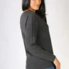 Bridge & Lord V Neck Cardigan In Charcoal -MOS Clothing Shop bl3608 cardigan charcoal 6