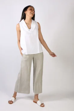 Blueberry Cowl Neck Top In White