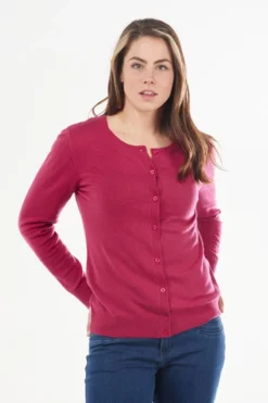 Bridge & Lord Essential Cardigan In Rose