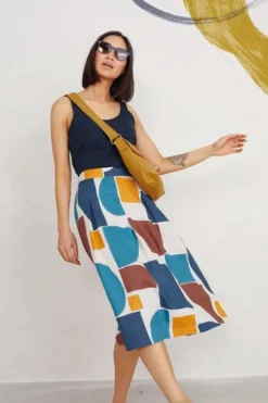 Seasalt Fairy Folk Skirt In Oil Painting Print