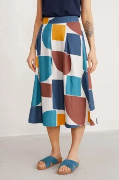 Seasalt Fairy Folk Skirt In Oil Painting Print 8 Seasalt Fairy Folk Skirt In Oil Painting Print -MOS Clothing Shop brushed shapes oil paint skirt3