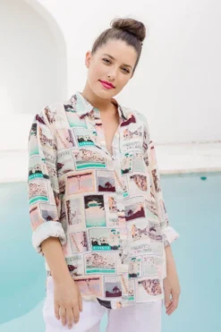 Cloth Paper Scissors Postcards From Abroad Shirt 15 Cloth Paper Scissors Postcards From Abroad Shirt -MOS Clothing Shop c1402 5postcarda