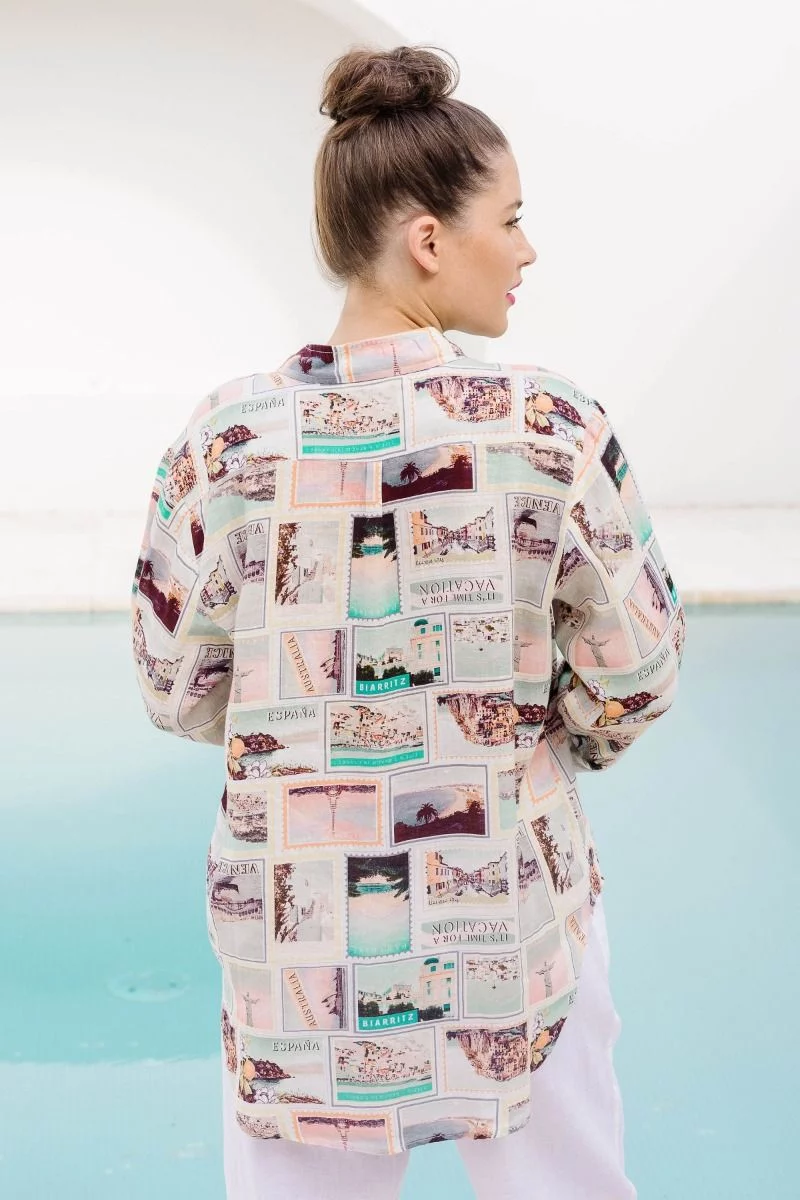 Cloth Paper Scissors Postcards From Abroad Shirt 9 Cloth Paper Scissors Postcards From Abroad Shirt - Image 7