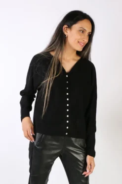 C & Co Boxy Cardi In Black