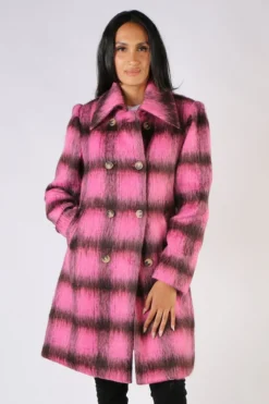 Cooper Double Scoop Coat In Pink