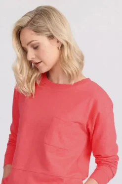 Robb & Lulu New Jersey Tee In Coral -MOS Clothing Shop coral1b
