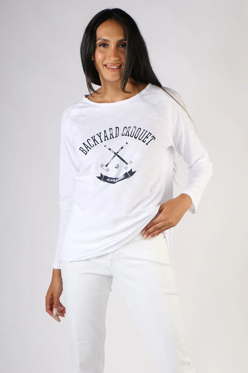 Cloth Paper Scissors Croquet Tee In Navy 4 Cloth Paper Scissors Croquet Tee In Navy - Image 2