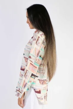 Cloth Paper Scissors Postcards From Abroad Shirt 12 Cloth Paper Scissors Postcards From Abroad Shirt -MOS Clothing Shop cps c14025 shirt print 3