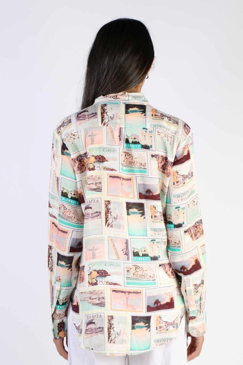 Cloth Paper Scissors Postcards From Abroad Shirt 4 Cloth Paper Scissors Postcards From Abroad Shirt - Image 2