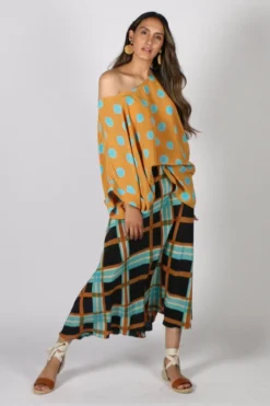 Prisha Top By Anupamaa In Tan Spot -MOS Clothing Shop d529ee83a0d4122caf17531c761ede2218b82309