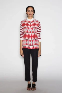 White And Red Kashmir Shirt By Anupamaa