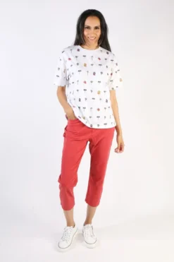 Emily Lovelock Palm Tee In White 9 Emily Lovelock Palm Tee In White -MOS Clothing Shop emily l t898 tshirt white 13