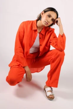 Etici Linen Pants In Orange