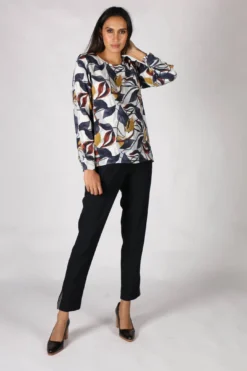 Marco Polo Leaf Print Blouse