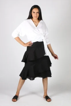 Solito Marseille Ruffle Skirt In Black
