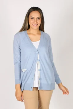 Pocket This Cardi By Foil In Blue