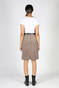 Vassalli Corduroy Skirt In Taupe -MOS Clothing Shop img 0976