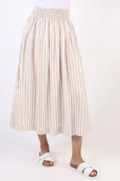 Frockk Stripe Lulu Skirt In Natural