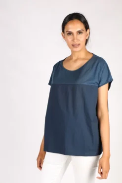 Etici Cotton Jersey Tee In Navy