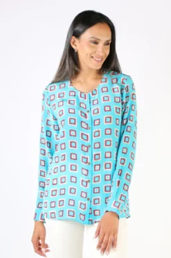 Anupamaa Agni Check Shirt In Aqua 8 Anupamaa Agni Check Shirt In Aqua -MOS Clothing Shop img 5281