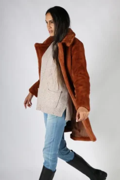 Paz Torras Classic Faux Fur Coat In Tan 13 Paz Torras Classic Faux Fur Coat In Tan -MOS Clothing Shop img 7987