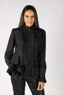 Ruffly Right Shirt In Black By Trelise Cooper 11 Ruffly Right Shirt In Black By Trelise Cooper -MOS Clothing Shop img 8581