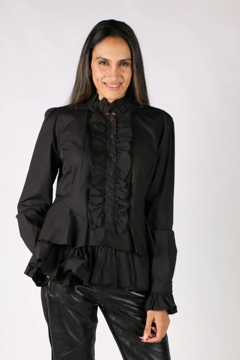 Ruffly Right Shirt In Black By Trelise Cooper 6 Ruffly Right Shirt In Black By Trelise Cooper - Image 4