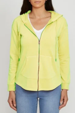 Jersey Sweat Hoodie In Lime By Jump