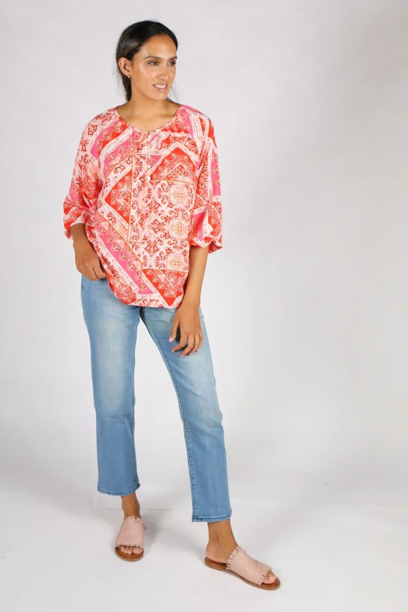 Viscose Abstract Print Shirt By Jump In Multi 6 Viscose Abstract Print Shirt By Jump In Multi - Image 4