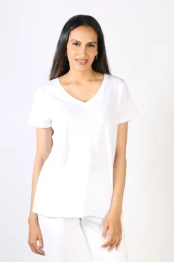 Easy V Neck Tee By Jump In White