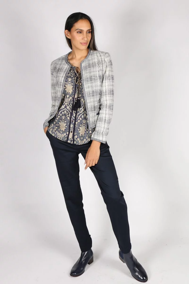 Loobies Story Isla Jacket In Indigo 5 Loobies Story Isla Jacket In Indigo - Image 3