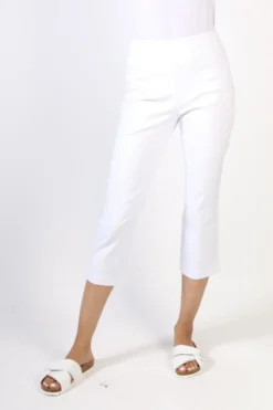 Marco Polo Bengaline Capri Pant In White