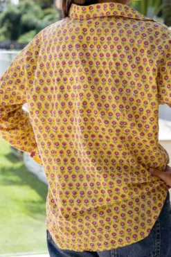 Mandalay Picnic Patch Shirt In Lemon
