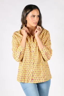 Mandalay Picnic Patch Shirt In Lemon 12 Mandalay Picnic Patch Shirt In Lemon -MOS Clothing Shop mandalay ss21010 shirt lemon 3 1