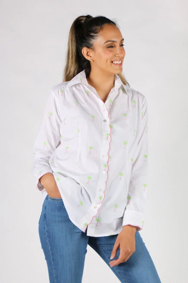Mandalay Palm Tree Shirt In White 4 Mandalay Palm Tree Shirt In White - Image 2
