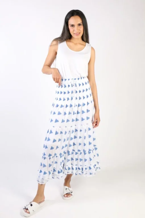 Namastai Maxi Skirt In Blue 1 Namastai Maxi Skirt In Blue -MOS Clothing Shop namastai p34 p skirt blue 48